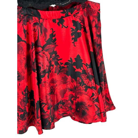 City Triangles Prom Cocktail two Piece Party Black Red Lace Juniors Size 5 - Picture 8 of 12